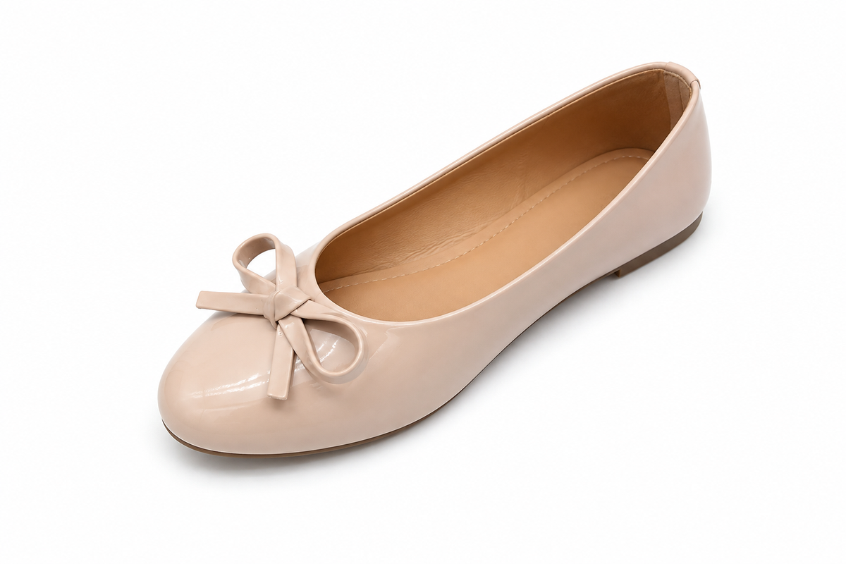 Women's Patent Leather Bow Ballet Flats β Casual Slip-On Comfort Shoes