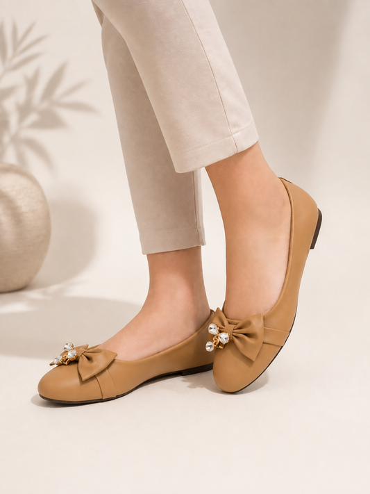 Women's Bow Crystal Embellished Casual Flats