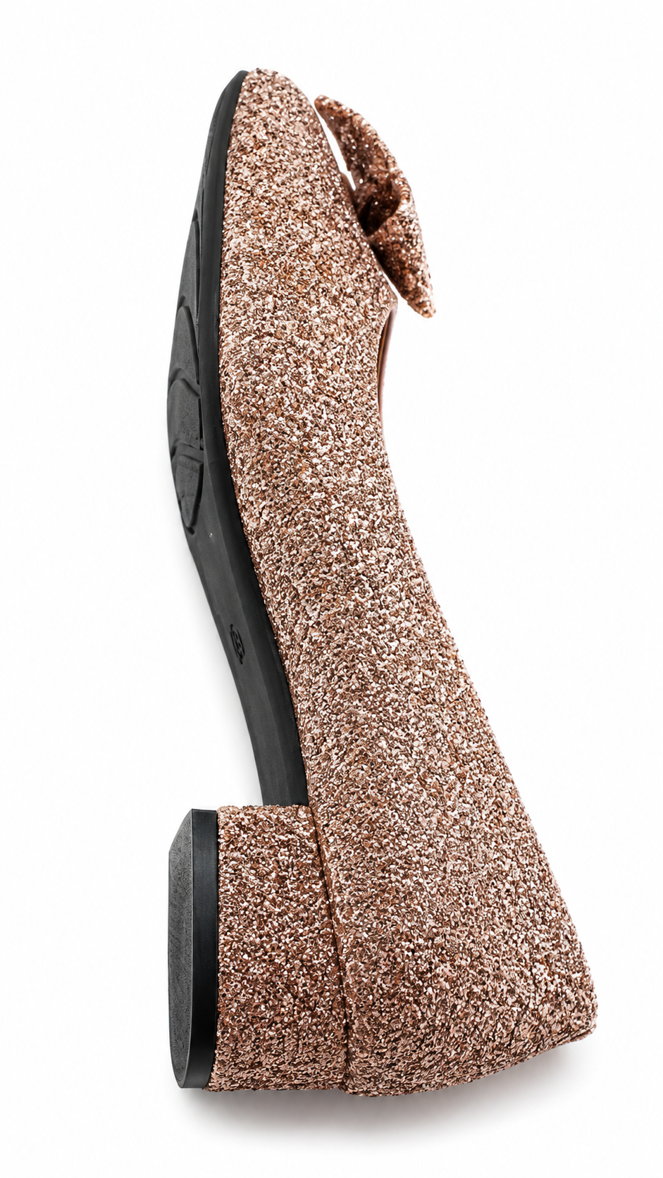 Glitter Bow Block Heel Shoes for Women