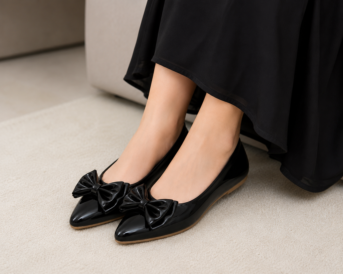Elegant Bow Pointed Toe Women's Ballet Flats