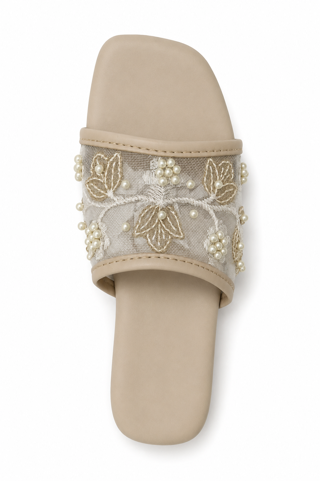 Elegant Floral Embroidered Women's Slide Sandals
