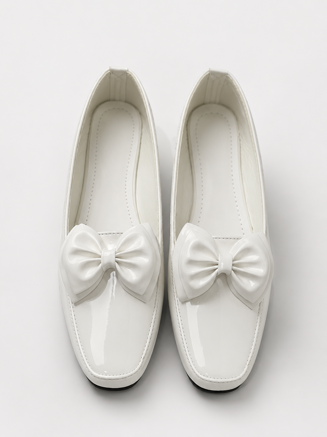 Elegant Bow Block Heel Women's Loafers