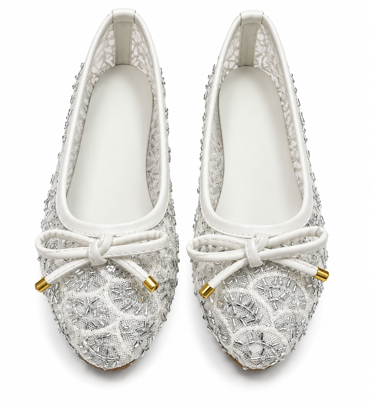 Elegant Lace Embroidered Women's Ballet Flats