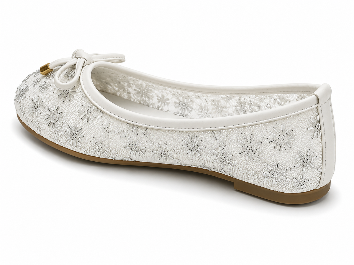 Elegant Lace Embroidered Women's Ballet Flats