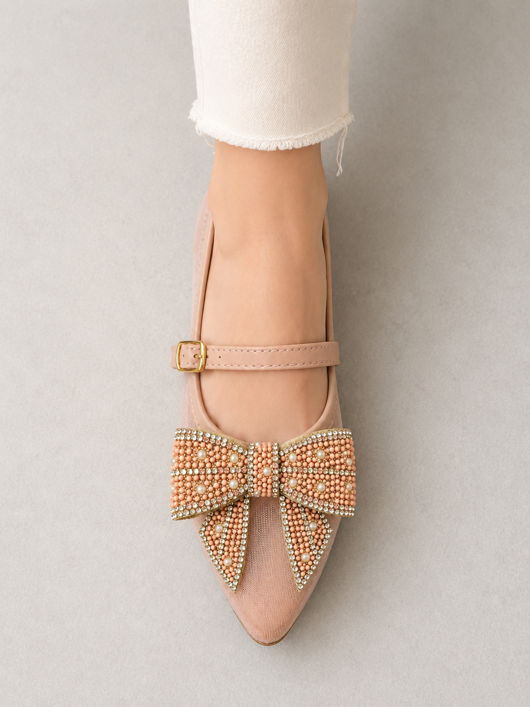 Elegant Bow Mesh & Net Women’s Ballet Flats