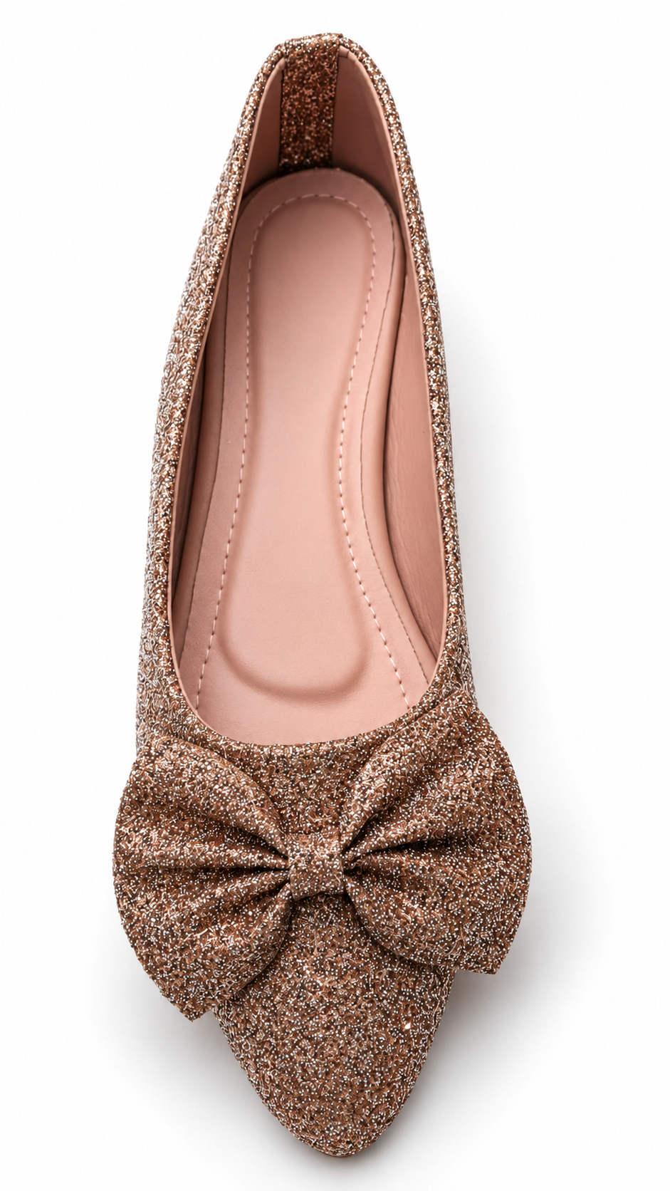 Glitter Bow Block Heel Shoes for Women
