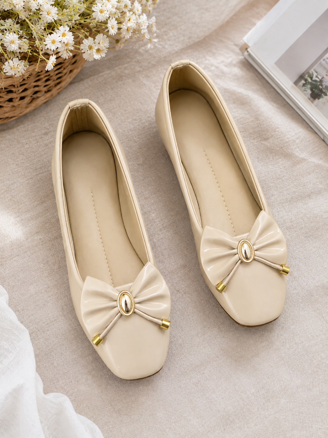 Women's Bow Flat Shoes – Soft Comfort Casual Pumps