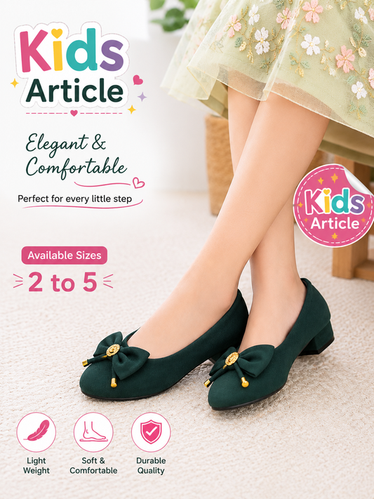 Girls Lakra Fabric Bow Ballerina Shoes – Elegant Kids Heels